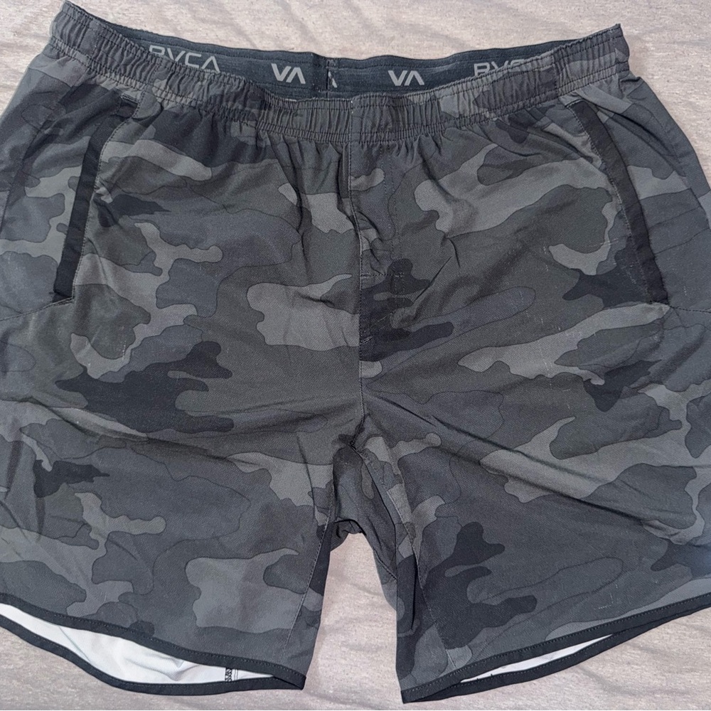 RVCA Black Athletic Shorts with Elastic Waistband